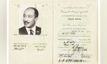 Late Egyptian President Anwar Sadat's diplomatic passport