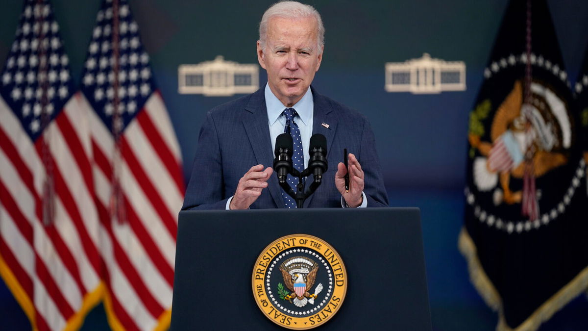 President Joe Biden speaks about the Chinese surveillance balloon and other unidentified objects shot down by the U.S. military, Thursday, Feb. 16, 2023, in Washington. (AP Photo/Evan Vucci)