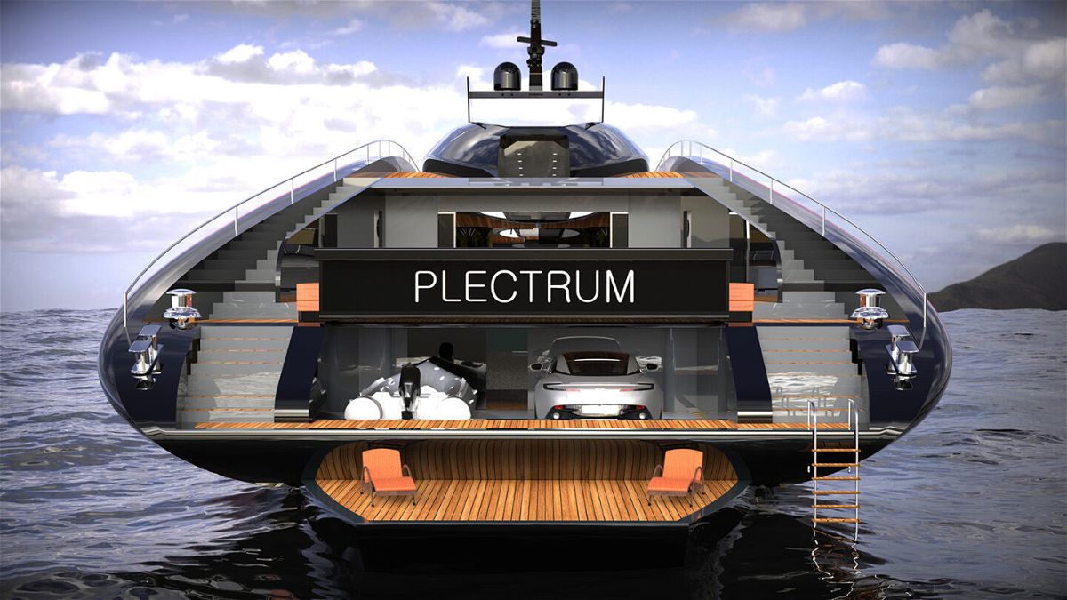<i>Lazzarini Design Studio</i><br/>The huge vessel will be fitted with a helipad and a beach club with a swimming pool on board.