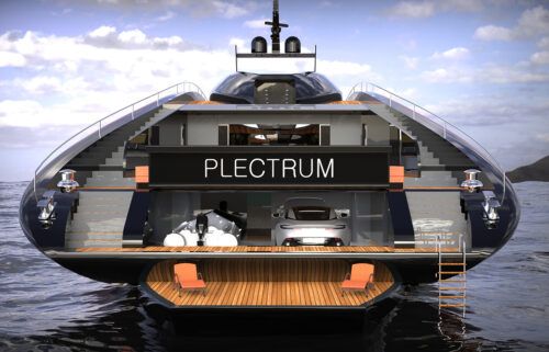 The huge vessel will be fitted with a helipad and a beach club with a swimming pool on board.