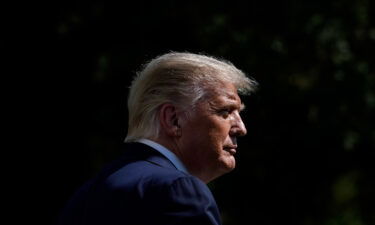 Then-President Donald Trump walks to Marine One on the South Lawn of the White House in September 2020.  Trump's leadership PAC spent more than $16 million on legal services in 2022.