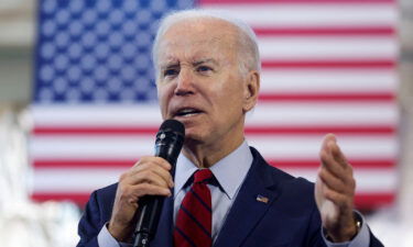 US President Joe Biden delivers remarks on his economic priorities at a Laborers' International Union of North America training center in DeForest