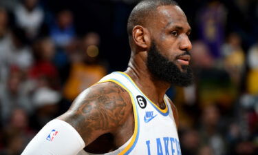 LeBron James of the Los Angeles Lakers looks on during the game against the New Orleans Pelicans on February 4