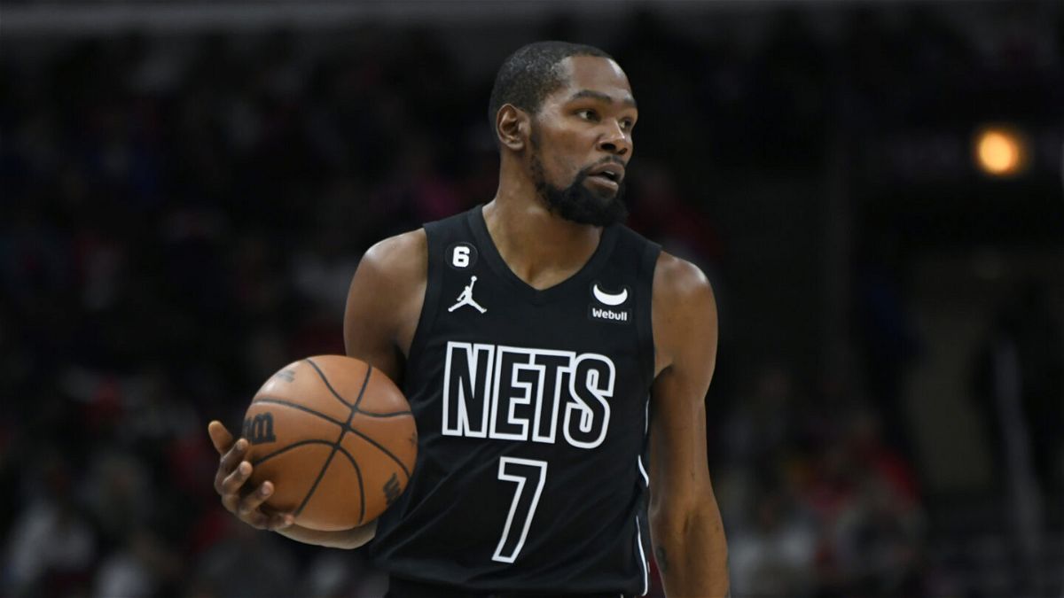 <i>Paul Beaty/AP</i><br/>Brooklyn Nets' Kevin Durant looks to drive during the first half of an NBA basketball game against the Chicago Bulls on January 4 in Chicago. The Phoenix Suns acquired Durant on Thursday.