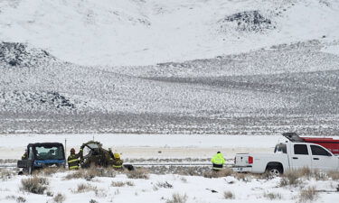 Emergency services at the scene on Saturday after Friday's crash.