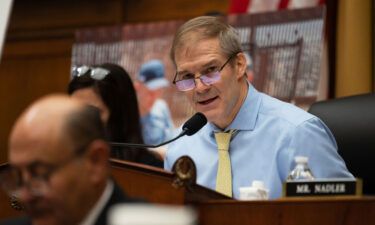 House Judiciary Committee Chairman Jim Jordan is seen here during a committee meeting on the state of the Southern US Border in the Rayburn House Office Building on Capitol Hill on February 1.