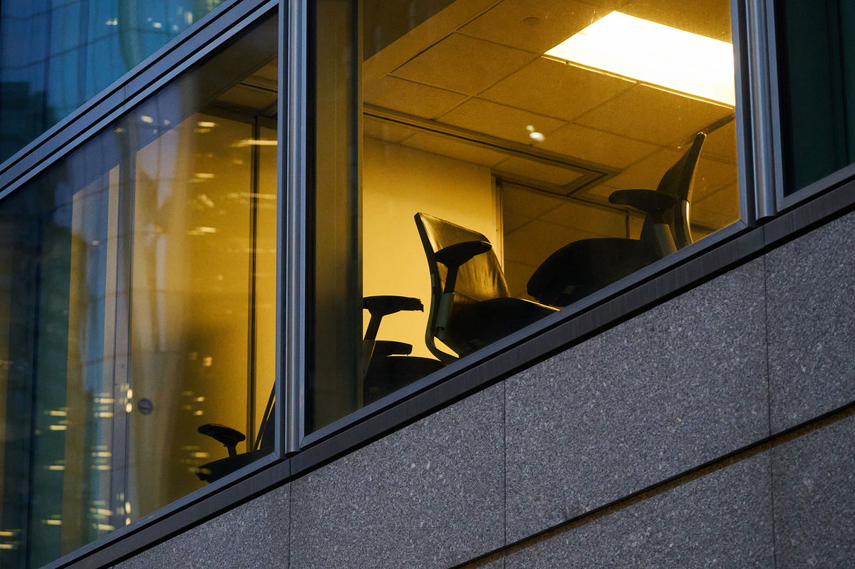 <i>Bing Guan/Bloomberg/Getty Images</i><br/>The job market is making traders' heads explode. Pictured are empty office chairs inside Goldman Sachs headquarters in New York