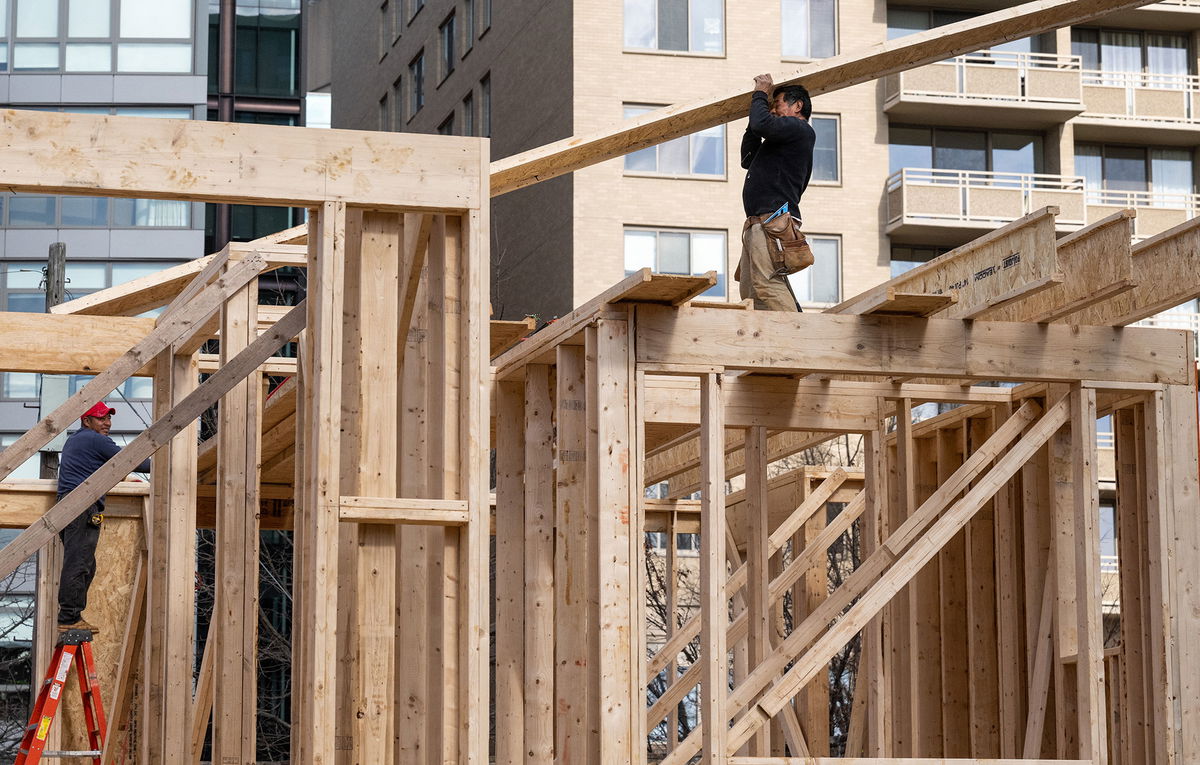 <i>Saul Loeb/AFP/Getty Images</i><br/>US home building fell again in January. In this file image from January 18