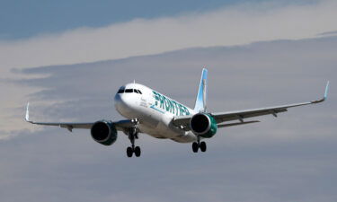 An Airbus A320neo jetliner belonging to Frontier Airlines