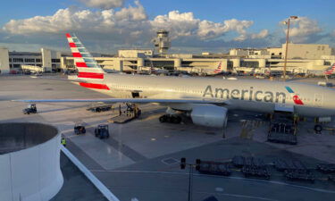 This file photo shows an American Airlines jet at New York's John F. Kennedy International Airport in February of 2022.