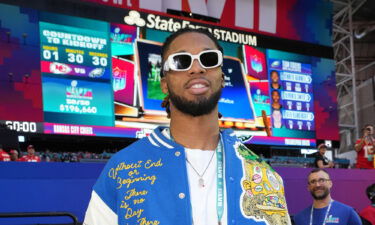 Damar Hamlin attends Super Bowl LVII at State Farm Stadium in Arizona. The Buffalo Bills safety is doing "great" physically after he experienced a cardiac arrest on the football field last month.