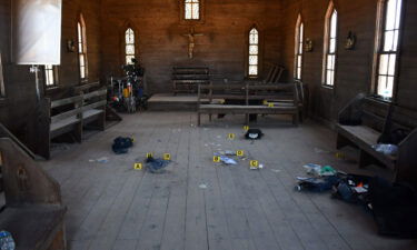 A photo of the scene of the shooting on the set of the movie 'Rust' in Santa Fe