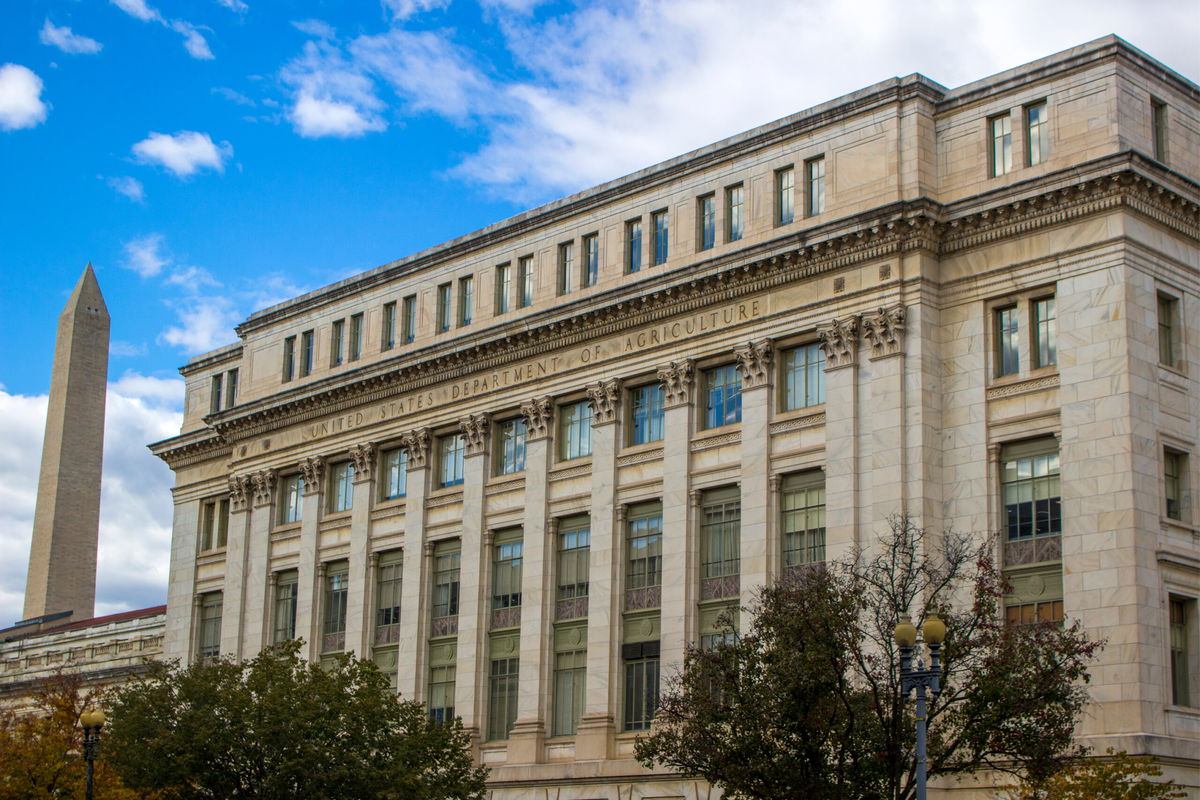 <i>Patrick Donovan/Moment RF/Getty Images</i><br/>View of the United States Department of Agriculture Building in Washington