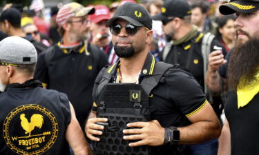 Proud Boys chairman Enrique Tarrio rallies in Portland