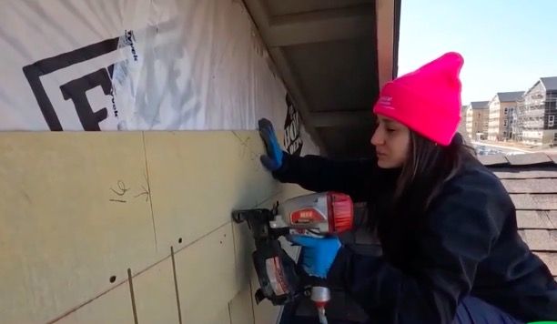 <i>KCRA</i><br/>Women painted and learned to use nail guns to build their new homes on Le Donne Drive in south Sacramento on Saturday.