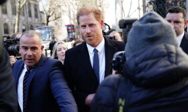 The Duke of Sussex arrives at the Royal Courts Of Justice in central London on Monday.