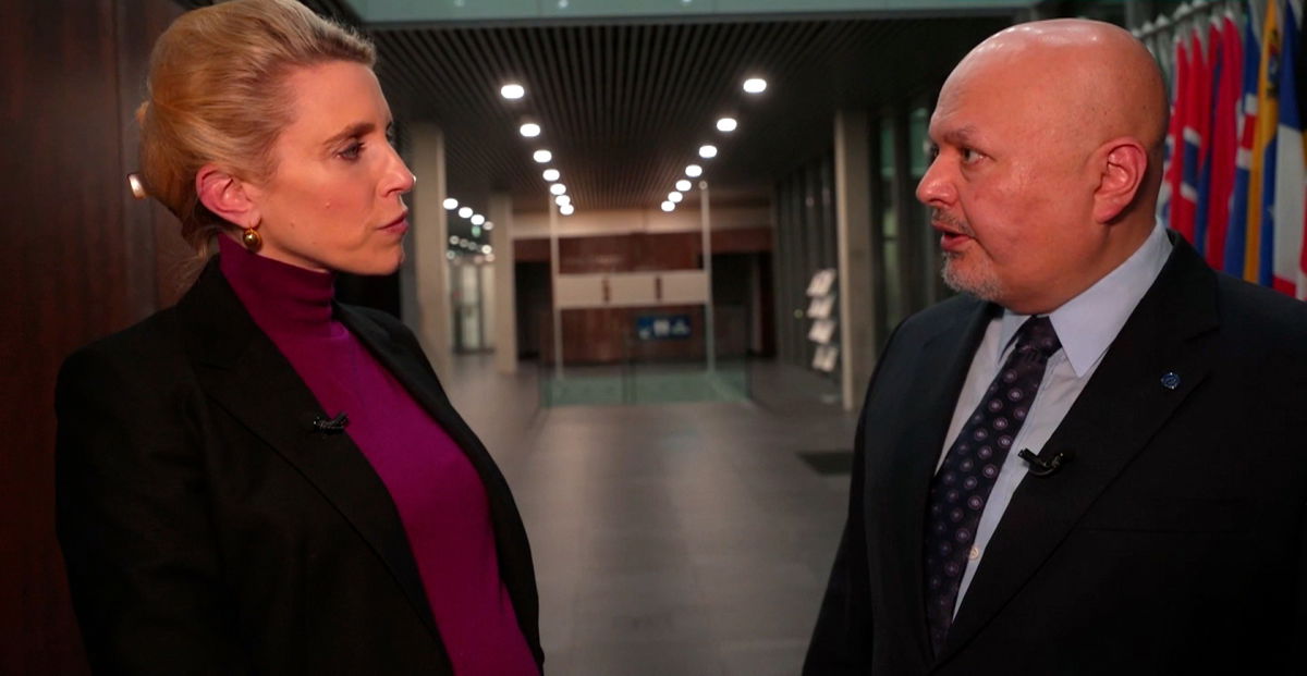 <i>CNN</i><br/>ICC Chief Prosecutor Karim Khan (right) talks to CNN's Clarissa Ward as an arrest warrant is issued for Russian President Vladimir Putin over allegations of war crimes.