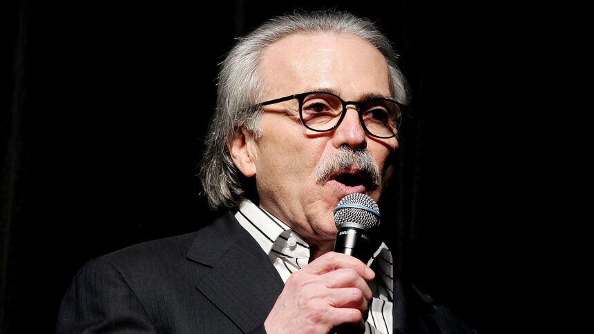 The former head of the company that publishes the National Enquirer met on March 27 with the Manhattan grand jury investigating former President Donald Trump's alleged role in a scheme to pay hush money to an adult film star. David Pecker is seen here in New York in 2014.