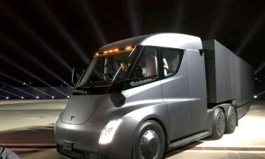 A Tesla Semi prototype is seen here during its 2017 unveiling.