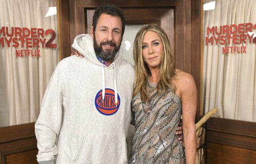 Adam Sandler and Jennifer Aniston attend the Netflix Premiere of Murder Mystery 2 on March 28 in Los Angeles.