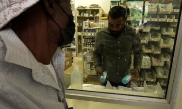 Lifesaving antiretroviral pills being dispensed at Motebang Hospital in Maseru