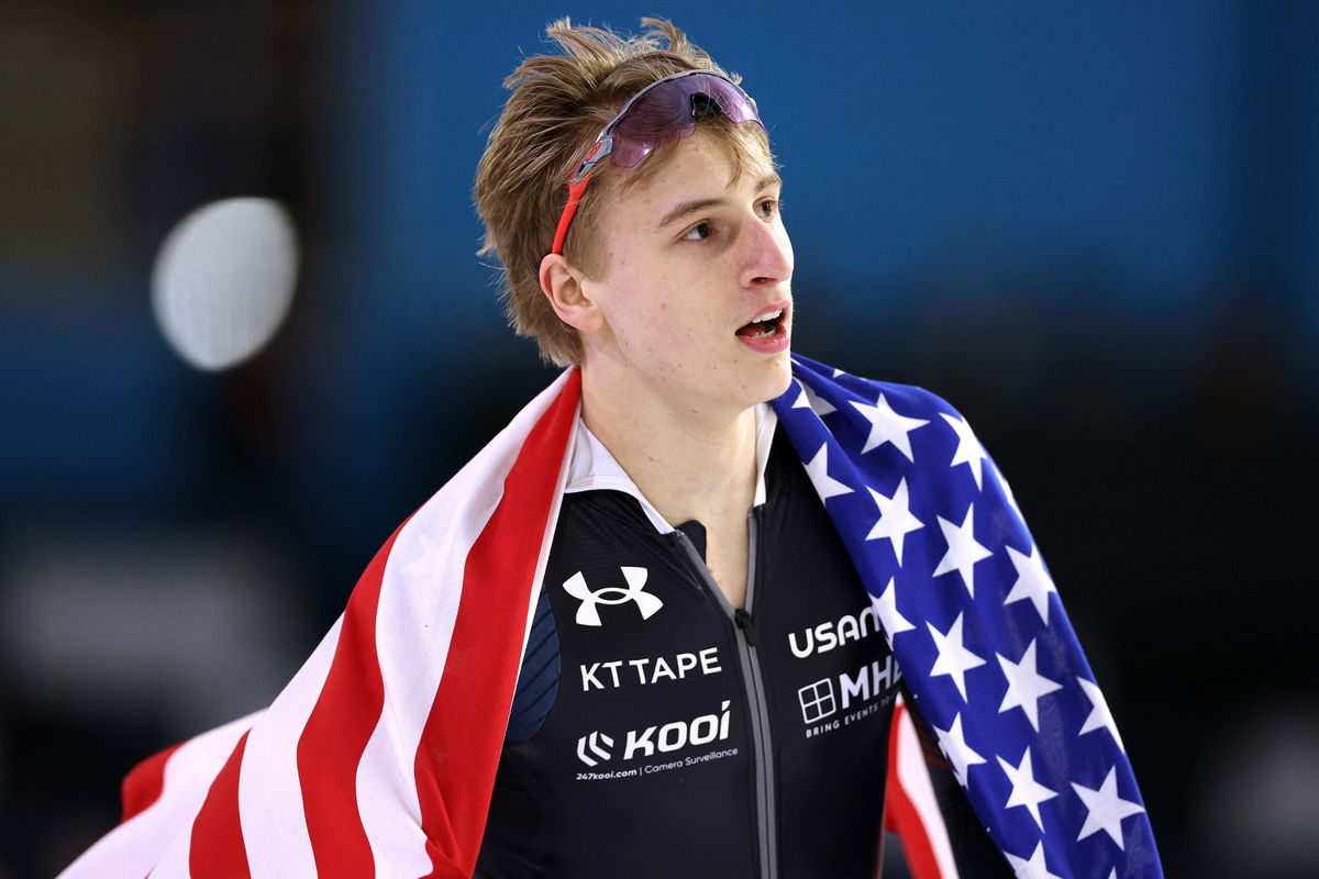 <i>Dean Mouhtaropoulos/Getty Images</i><br/>American teenage speed skating sensation Jordan Stolz became the youngest world champion ever on March 3. Stolz was the youngest member of Team USA at last year's Winter Olympics.