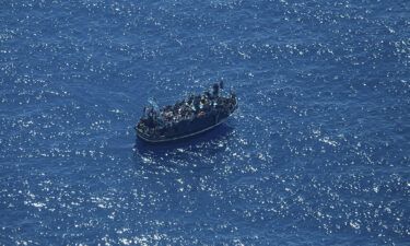 Some 400 people were stranded on a boat in the central Mediterranean