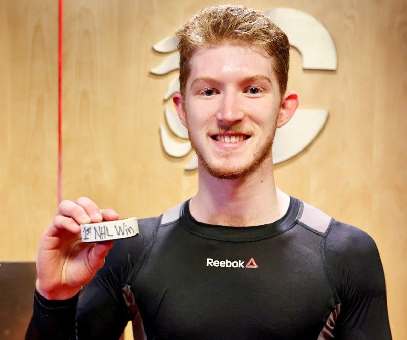 Gilroy native, Dustin Wolf notches his first NHL win in a debut against the San Jose Sharks.