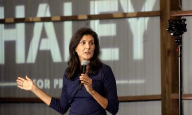 Nikki Haley speaks at a campaign rally in Gilbert