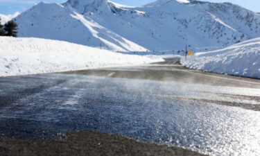 Snow melts in the Sierra Nevada near Mammoth Lakes