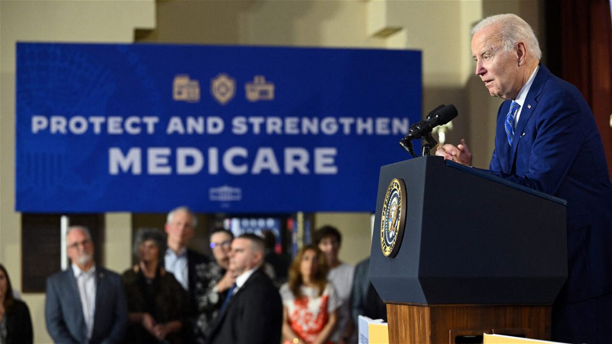 <i>Mandel Ngan/AFP/Getty Images</i><br/>President Joe Biden speaks about his plan to protect and strengthen Social Security and Medicare in Tampa on February 9.