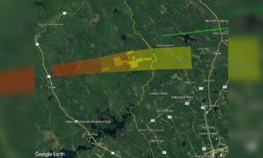 This is the strewn field estimate of the meteorite that landed near the border between the United States and Canada last week