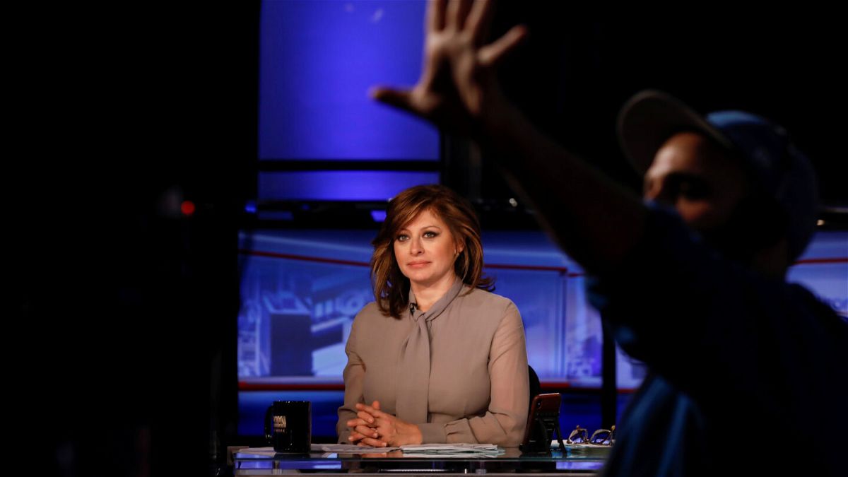 <i>Brendan McDermid/Reuters</i><br/>Maria Bartiromo prepares for a taping in 2018.