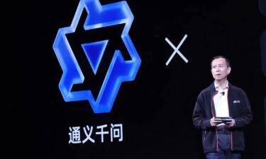 Alibaba Group CEO Daniel Zhang speaking Tuesday as the Chinese tech giant showed off its answer to the ChatGPT craze