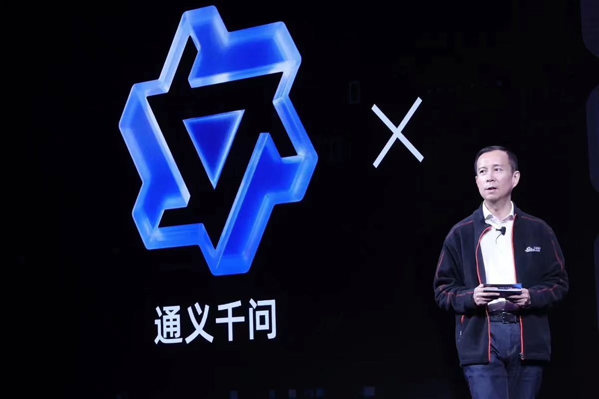 <i>Alibaba</i><br/>Alibaba Group CEO Daniel Zhang speaking Tuesday as the Chinese tech giant showed off its answer to the ChatGPT craze