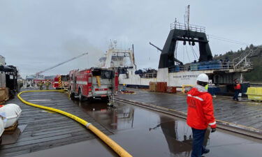 The fishing vessel Kodiak Enterprise caught fire early Saturday morning while moored in the Hylebos Waterway in Tacoma.