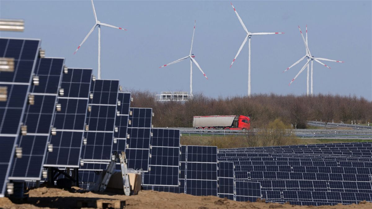 <i>Sean Gallup/Getty Images</i><br/>A new solar energy park near Prenzlau