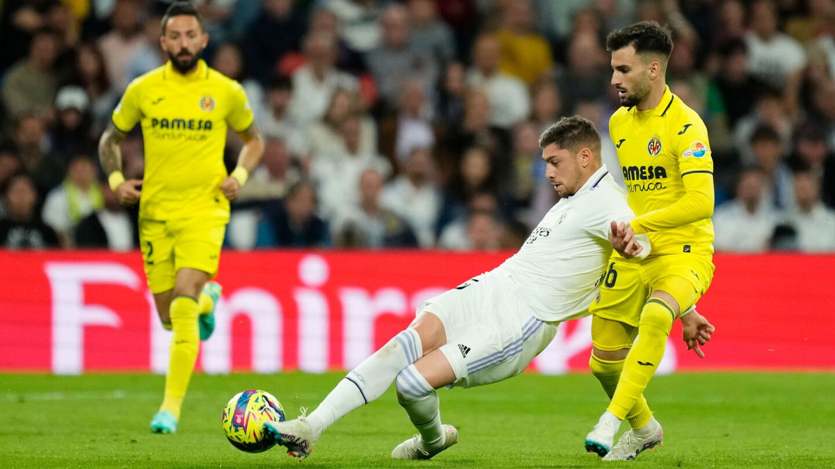 <i>Jose Breton/Pics Action/NurPhoto via Getty Images</i><br/>Federico Valverde and Álex Baena clashed during the match.