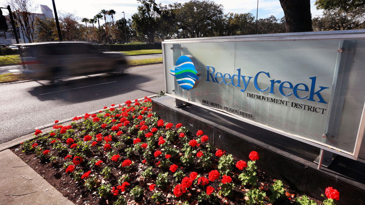 The entrance to Walt Disney World's Reedy Creek Improvement District headquarters in Lake Buena Vista. (Joe Burbank/Orlando Sentinel/Tribune News Service via Getty Images)