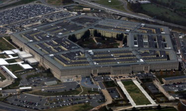 The Pentagon is seen from a flight taking off from Ronald Reagan Washington National Airport on November 29