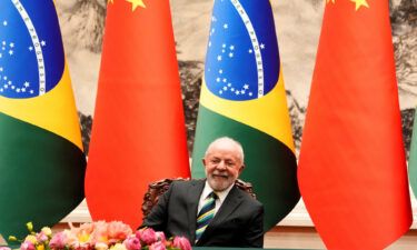 Chinese President Xi Jinping (not pictured) attends a signing ceremony with Brazilian President Luiz Inacio Lula da Silva at the Great Hall of the People in Beijing