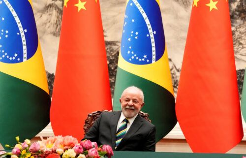 Chinese President Xi Jinping (not pictured) attends a signing ceremony with Brazilian President Luiz Inacio Lula da Silva at the Great Hall of the People in Beijing