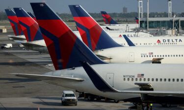 Delta Air Lines reported record advanced bookings for this coming summer. Delta planes are pictured at John F. Kennedy International Airport in 2022.