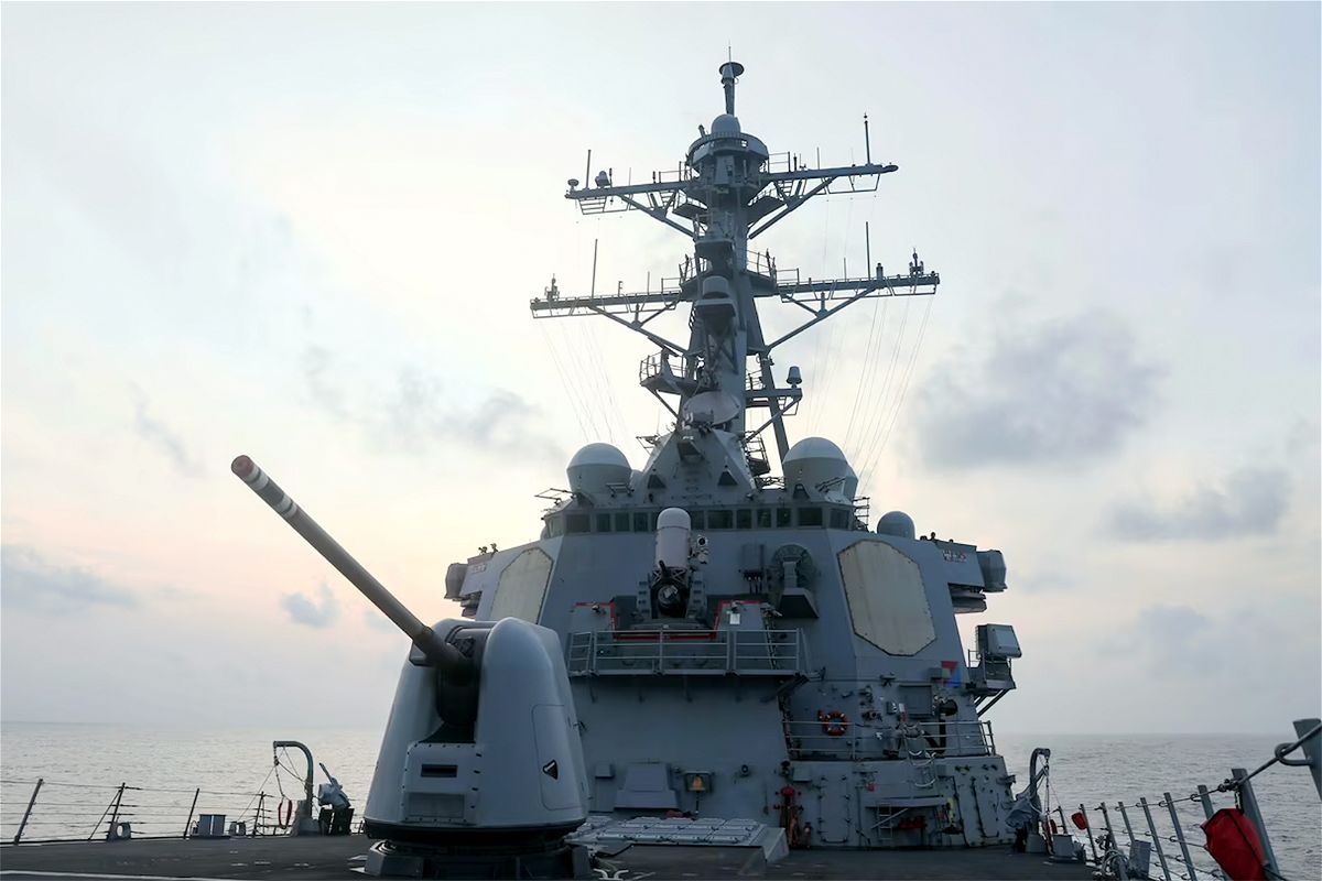 <i>U.S. 7th Fleet</i><br/>The guided-missile destroyer USS Milius on Monday 