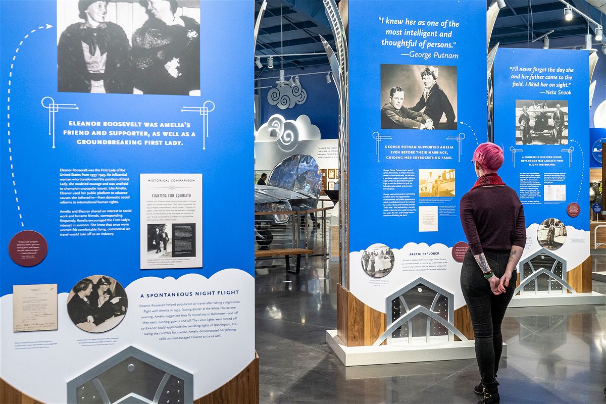 <i>Courtesy Amelia Earhart Hangar Museum</i><br/>A new museum honoring towering female figure in aviation Amelia Earhart opens. The museum visitors will be able to learn Earhart's aviation legacy at its exhibits.