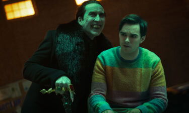 Dracula (Nicolas Cage) and Renfield (Nicholas Hoult) in "Renfield."