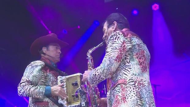 Los Tigres Del Norte pefroming during a concert at SAP Center on Saturday night