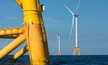 Three of the seven only offshore wind turbines in US waters at the Deepwater Wind project near Block Island