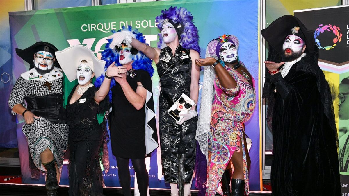 <i>Rodin Eckenroth/WireImage/Getty Images</i><br/>The Sisters of Perpetual Indulgence attend the Cirque Du Soleil VOLTA Equality Night Benefiting Los Angeles LGBT Center at Dodger Stadium in February 2020.