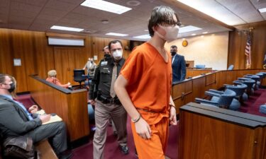 Ethan Crumbley is led away from the courtroom after a placement hearing at Oakland County Circuit Court on February 22